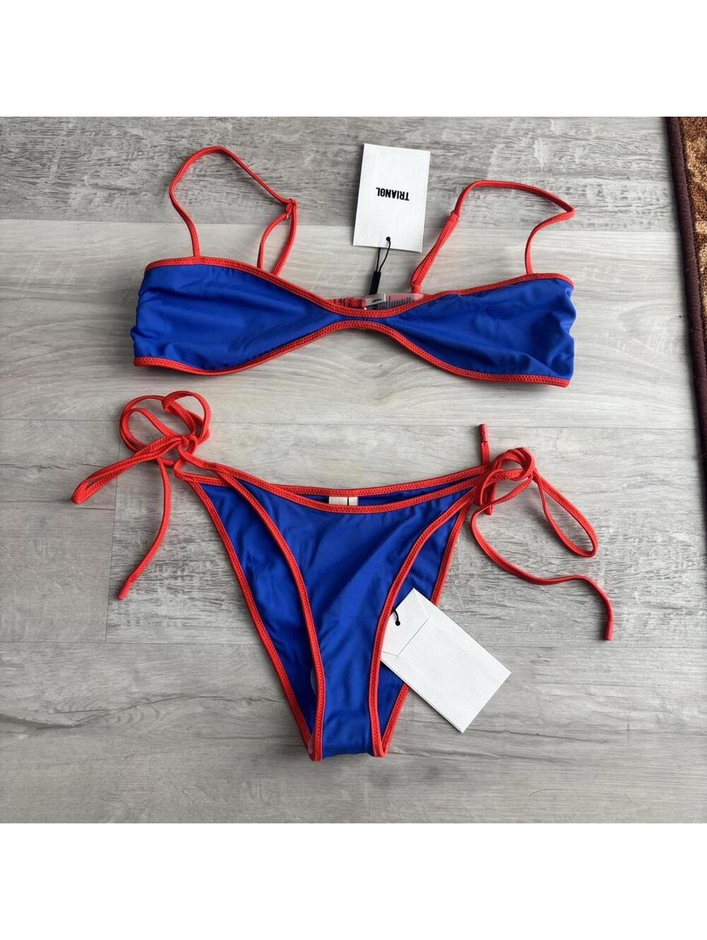 ESTE - SALA Blue Scoop Crop Triangl Bikini Set (Cheeky) (Bag Included)